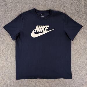 Nike Shirt Mens XL Blue The Nike Tee Swoosh Logo Graphic Tee Sports Casual